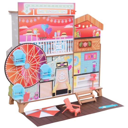 KidKraft; KidKraft Ferris Wheel Fun Beach House Wooden 360-Play Dollhouse; Category:Dollhouses; Image:1